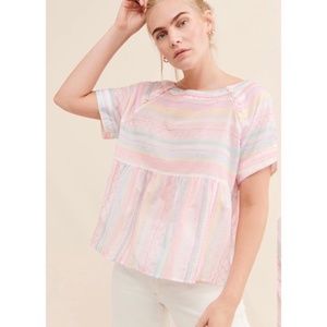 Anthropologie Baby Doll Embroidered Top XS